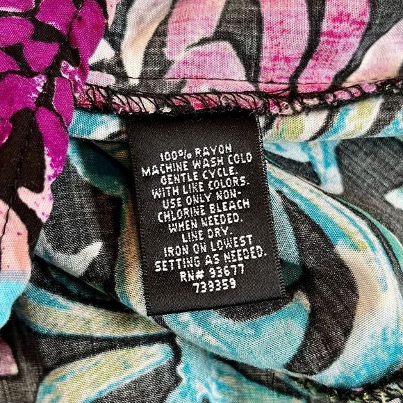 Nicole by Nicole Miller MIDI Floral Sleeveless Dress Buttons Halfway Size 16 - Picture 9 of 9